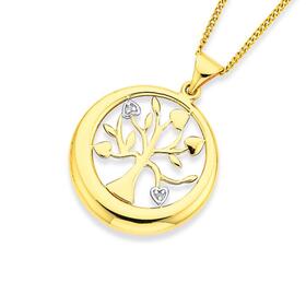 9ct+Gold+Diamond+Tree+of+Life+Pendant