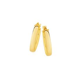 9ct-Gold-3x15mm-Half-Round-Hoop-Earrings on sale