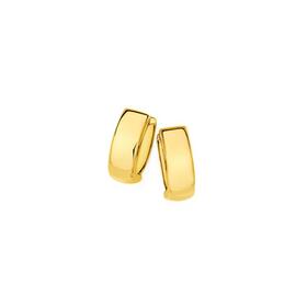 9ct+Gold+10mm+Huggie+Earrings