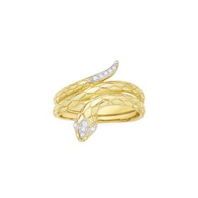 9ct-Gold-Diamond-Snake-Ring on sale