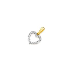 9ct+Gold+Diamond+Small+Heart+Pendant