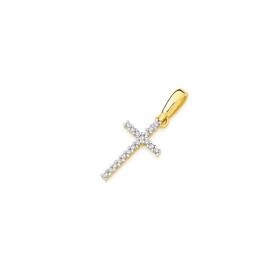 9ct-Gold-Diamond-Small-Cross-Pendant on sale