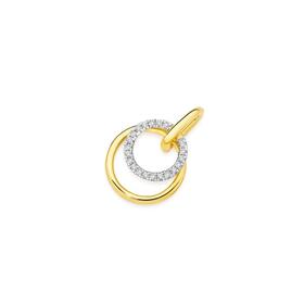 9ct+Gold+Diamond+Double+Circle+Pendant