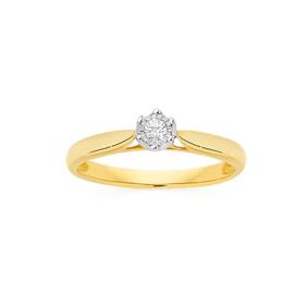 9ct-Two-Tone-Gold-Diamond-Solitaire-Ring on sale