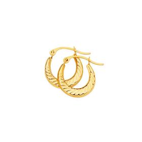 9ct+Gold+10mm+Twist+Creole+Earrings