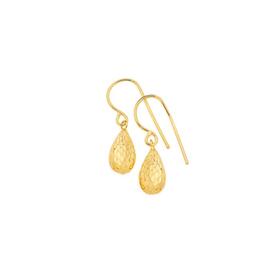 9ct-Gold-Diamond-Cut-Bomber-Drop-Earrings on sale