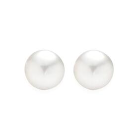 9ct+Gold+Cultured+Freshwater+Pearl+Stud+Earrings