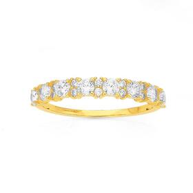 9ct+Gold+Cubic+Zirconia+Anniversary+Band