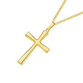 9ct+Gold+Plain+Cross+Pendant