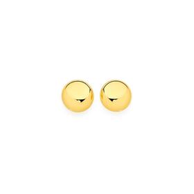 9ct+Gold+4mm+Button+Stud+Earrings