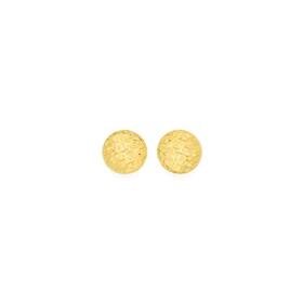 9ct-Gold-6mm-Diamond-Cut-Button-Stud-Earrings on sale