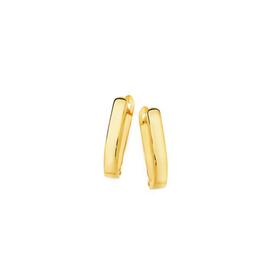 9ct+Gold+Oval+Huggie+Earrings