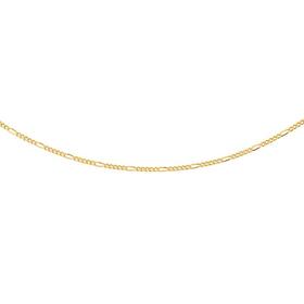 9ct+Gold+45cm+Solid+Figaro+5%2B1+Chain