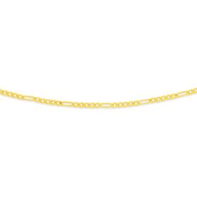 9ct+Gold+45cm+Solid+Figaro+5%2B1+Chain