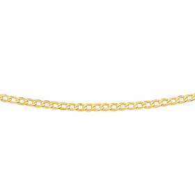 9ct+Gold+50cm+Solid+Diamond-Cut+Curb+Chain