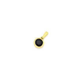 9ct+Gold+Black+Sapphire+Pendant