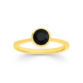 9ct+Gold+Black+Sapphire+Ring