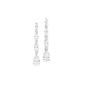 Sterling+Silver+Cubic+Zirconia+Marquise+%26amp%3B+Pear+Drop+Earrings