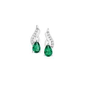 Sterling+Silver+Cubic+Zirconia+Pear+Earrings