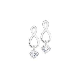 Sterling+Silver+Cubic+Zirconia+Infinity+Drop+Earrings