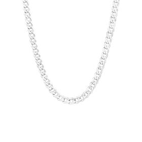 Sterling+Silver+55cm+Solid+Concave+Curb+Gents+Chain