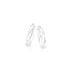 Sterling-Silver-Medium-Twisted-Pear-Shape-Hoop-Earrings on sale