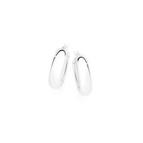 Silver-6x21mm-Half-Round-Hoop-Earrings on sale