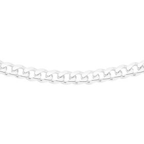 Sterling+Silver+45cm+Solid+Bevelled+Curb+Chain