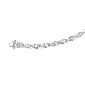 Silver-Cubic-Zirconia-18cm-Hugs-Kisses-Bracelet on sale