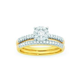 9ct-Gold-Diamond-Bridal-Set on sale