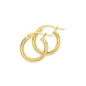 9ct-Gold-2x10mm-Twist-Hoop-Earrings on sale