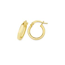 9ct-Gold-10mm-Half-Round-Triangle-Tube-Hoop-Earrings on sale
