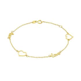 9ct-Gold-19cm-Multi-Love-Open-Heart-Trace-Bracelet on sale