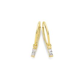 9ct-Gold-Cubic-Zirconia-Hoop-Earrings on sale