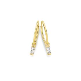 9ct-Gold-Cubic-Zirconia-Hoop-Earrings on sale