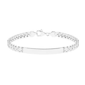 Sterling+Silver+21cm+Oval+Curb+ID+Gents+Bracelet