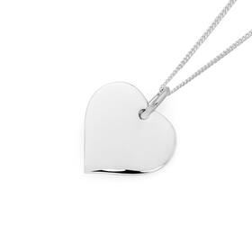 Silver-Flat-Heart-Disc-Pendant on sale