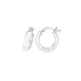 Sterling-Silver-5x17mm-Half-Round-Hoop-Earrings on sale