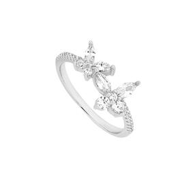Silver-Flutter-CZ-Butterfly-Kisses-Ring on sale