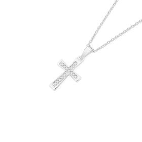 Silver-CZ-Claw-Set-Cross-Pendant on sale