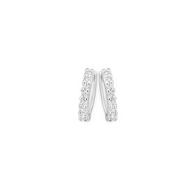 Sterling-Silver-Cubic-Zirconia-Claw-Set-Hoop-Earrings on sale