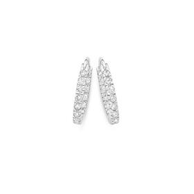 Silver-CZ-Inside-Out-Hoop-Earrings on sale