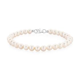 Silver-195cm-Knotted-Freshwater-Potato-Pearl-Bracelet on sale