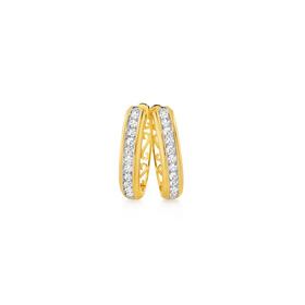 9ct-Gold-Diamond-Channel-Set-Huggie-Earrings on sale