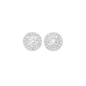 Alora+10ct+Gold+1%2F2+Carat+TW+Lab+Grown+Diamond+Round+Halo+Stud+Earrings