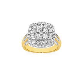 Alora-10ct-Gold-Lab-Grown-Diamond-Cushion-Cluster-Ring on sale