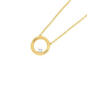 9ct-Gold-Diamond-Open-Circle-Necklet on sale