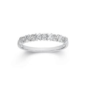9ct-White-Gold-Diamond-Hugs-Kisses-Band on sale