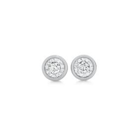 9ct-White-Gold-Diamond-Bezel-Set-Stud-Earrings on sale