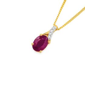 9ct-Gold-Natural-Ruby-Diamond-Slider-Pendant on sale